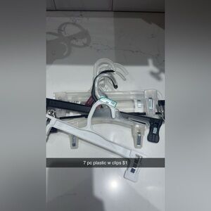 Plastic hangers with clips 7pc($3 )